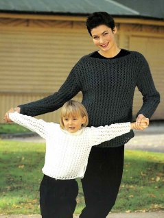 Lace knit with boat neckline for children and women