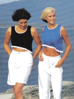 Tank top with slanted hem