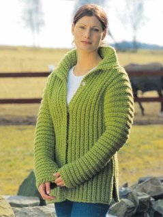 Patent knit jacket