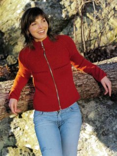 Cardigan with zipper or button placket