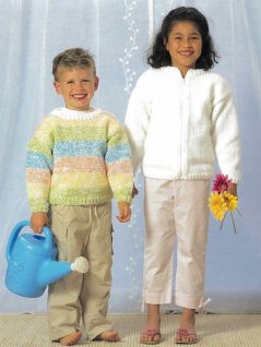 Double-knit pullover and cardigan