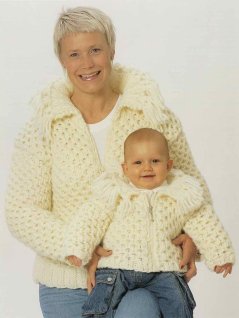 Jacket with fringes and hat