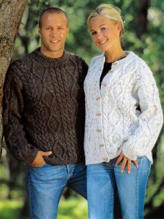 Braided pullover and cardigan