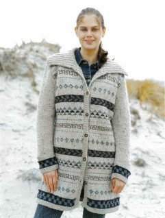 Patterned long cardigan