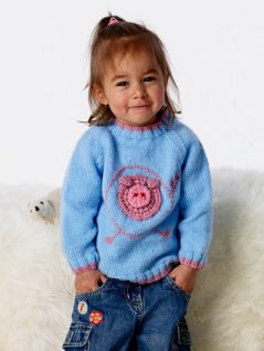 Sweaters with pig or flower