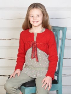 Lace-trimmed sweater and bolero