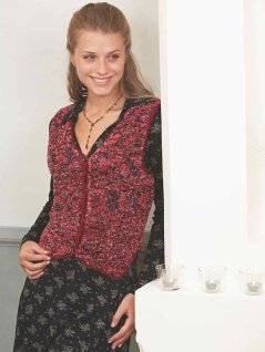 Hooded vest with crocheted edges