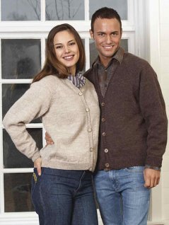 Plain knit sweaters and cardigans
