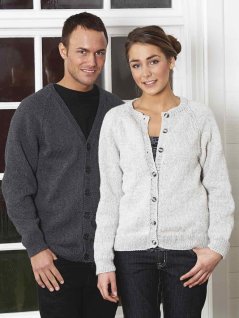 Plain knit raglan sweaters and cardigans