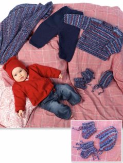 Plain knitted baby set
