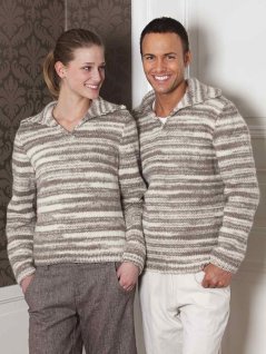 Plain knit sweaters with collars