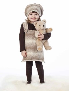 Suspender dress and beret