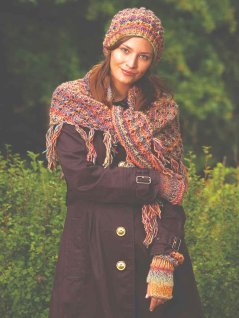 Hat, wrist warmer and scarf