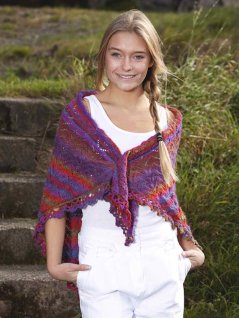 Lace-knit shawl