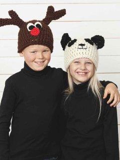 Crocheted moose hats