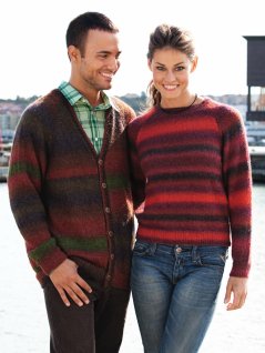 Plain knit sweaters and cardigans