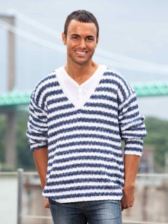 Striped v-neck sweater