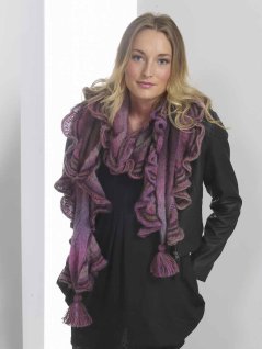 Knitted scarf with ruffle