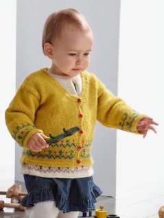 Cardigan with patterned border
