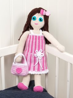 Crochet dress, hair clip, shoes and bag for the Victoria doll
