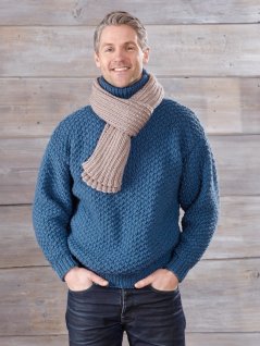 Sweater with pattern and scarf