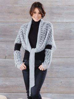 Knitted shawl and wrist warmers