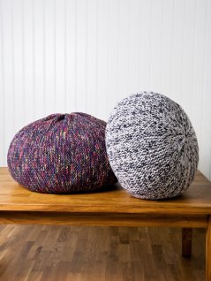 Garter stitch poufs