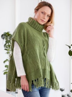Poncho with braid