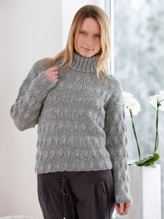 Women's sweater with elastic pattern