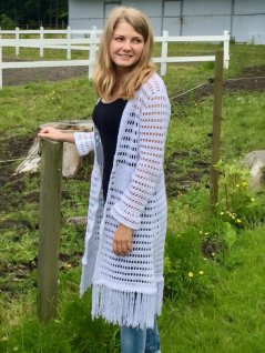 Crochet long cardigan