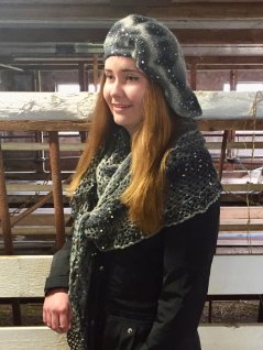 Crochet shawl and berets