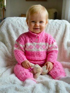 Sweater with patterned border