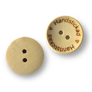 Button Hand-Knitted Light Wood 20mm