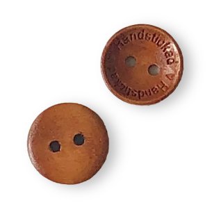 Button Hand-Knitted Cognac Wood 15mm