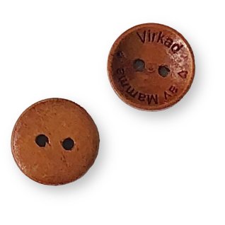 Button Crocheted by Mom Cognac Wood 15mm