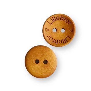 Button Little Brother Light Brown Wood 18mm