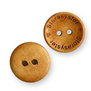 Button Big Sister Light Brown Wood 18mm
