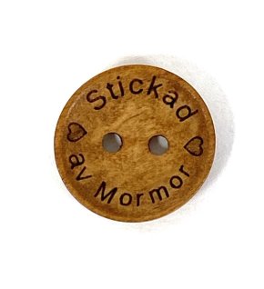 Button Knitted by Grandma Light Brown Wood 18mm