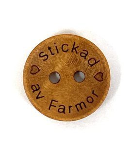 Button Knitted by Grandma Light Brown Wood 18mm