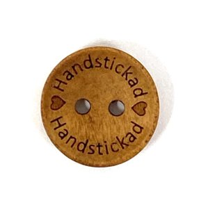 Button Hand-Knitted Light Brown Wood 18mm