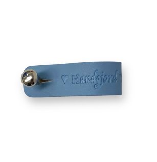 Leather badge Handmade Blue 15 mm