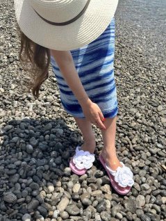 crochet flower flip-flop