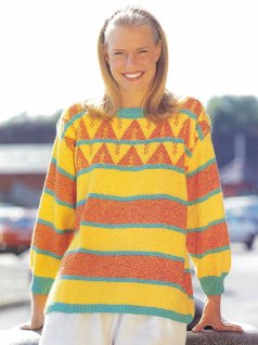 Sweater with yoke pattern - Knitting patterns &amp; Crochet patterns - Marks &amp; Kattens