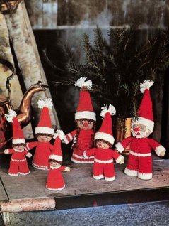 crocheted elf family