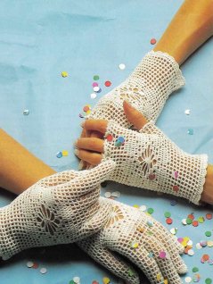 crocheted gloves