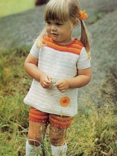 crochet dress and shorts