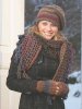 Beret, crochet scarf, leg and wrist warmers, ribbed knit hat and scarf