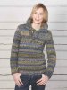 Plain knit sweaters and ribbed knit scarf