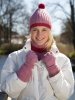 Hat, scarf, fake polo, mittens