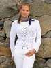 Jumper with lace pattern in double and single yarn